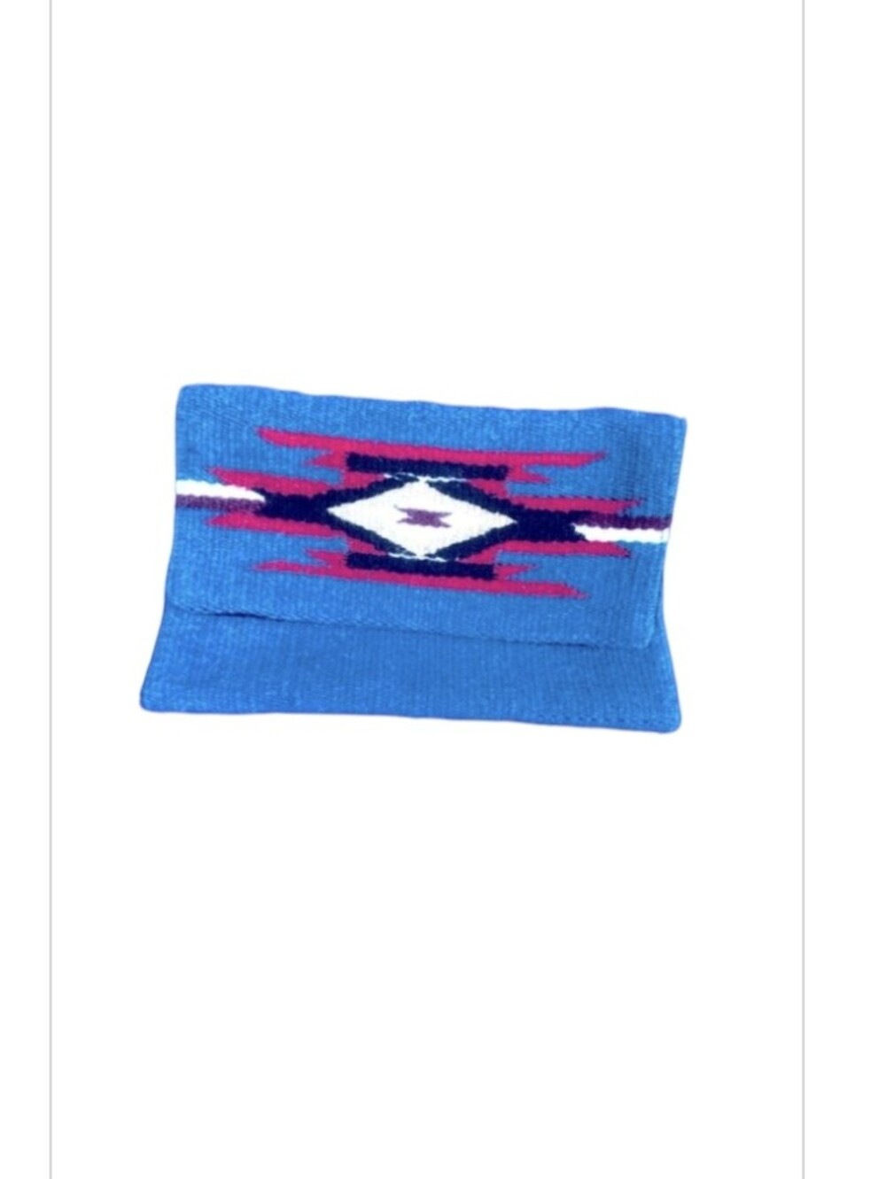 Turquoise Southwestern Knit Clutch with Aztec Motif